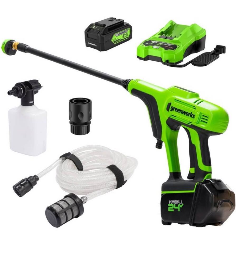 Brand New Greenworks POWERALL 600 PSI Cordless Battery Power Cleaner Kit with 4.0Ah Battery Charger