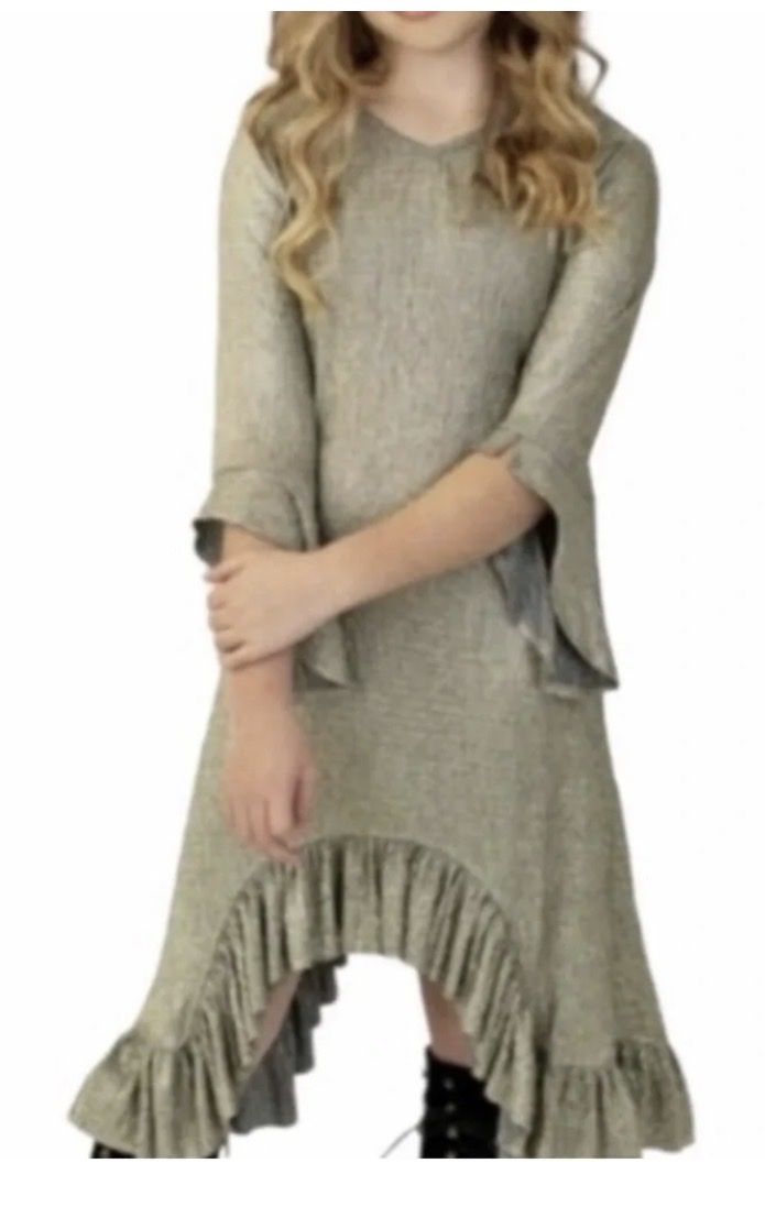 The Joyfolie Ayanna Dress in Sparkle Silver size 8