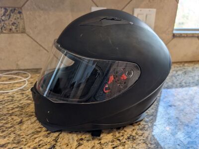 ILM Full Face Motorcycle Street Bike Helmet, Large, Matte Black