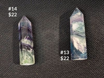 Rainbow Fluorite Towers - Polished Crystal Points for Healing & Decor (Set of 2)