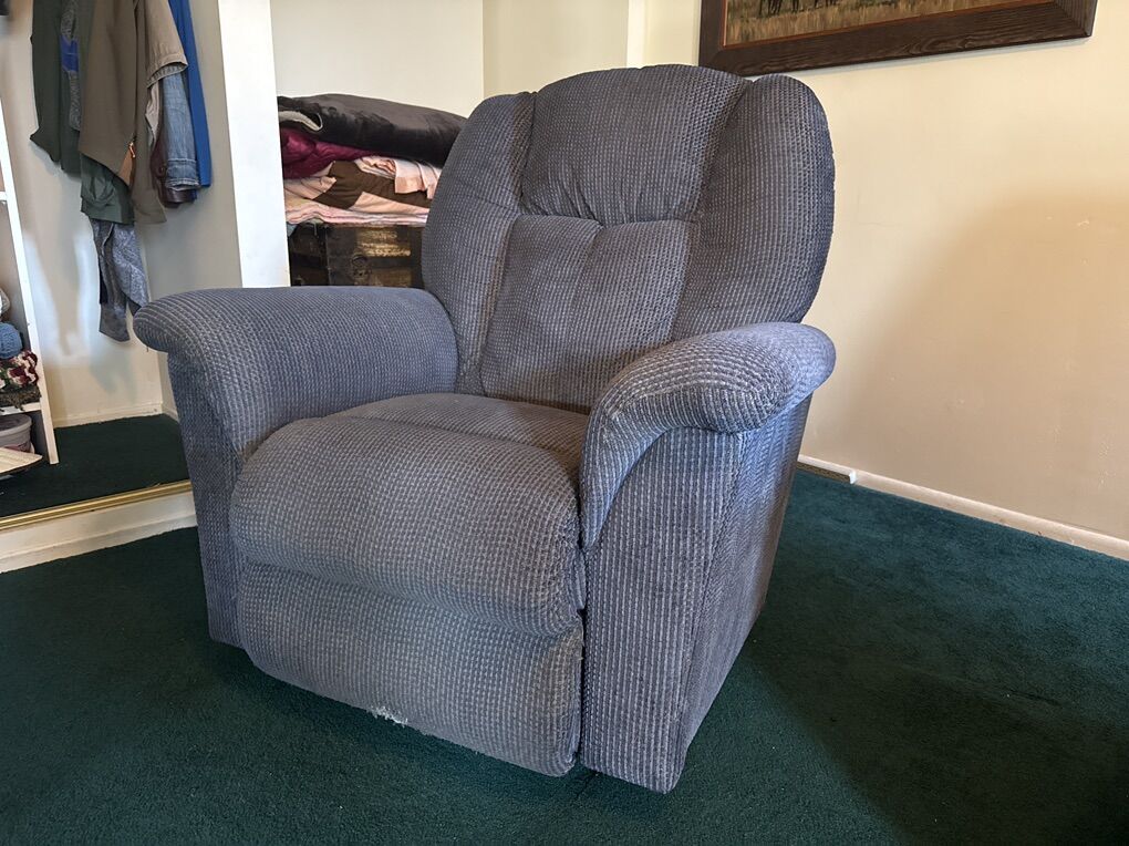 Blue Fabric Recliner
