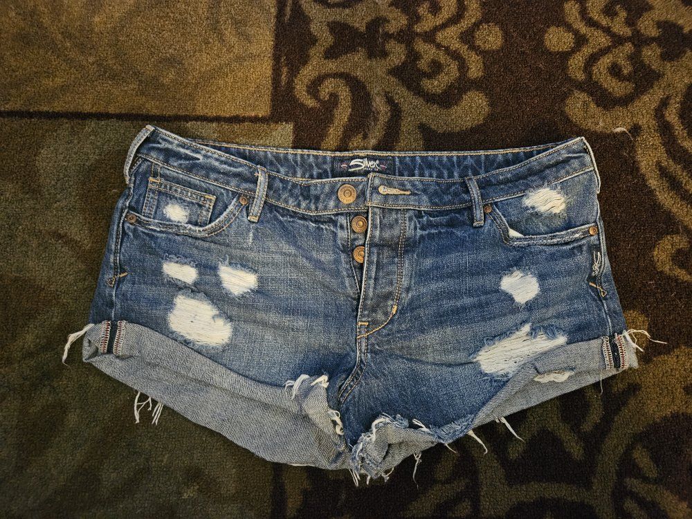 Women's Silver Jean Shorts For Sale!!