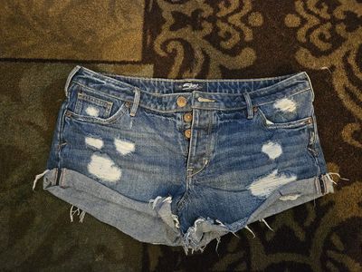 Women's Silver Jean Shorts For Sale!!