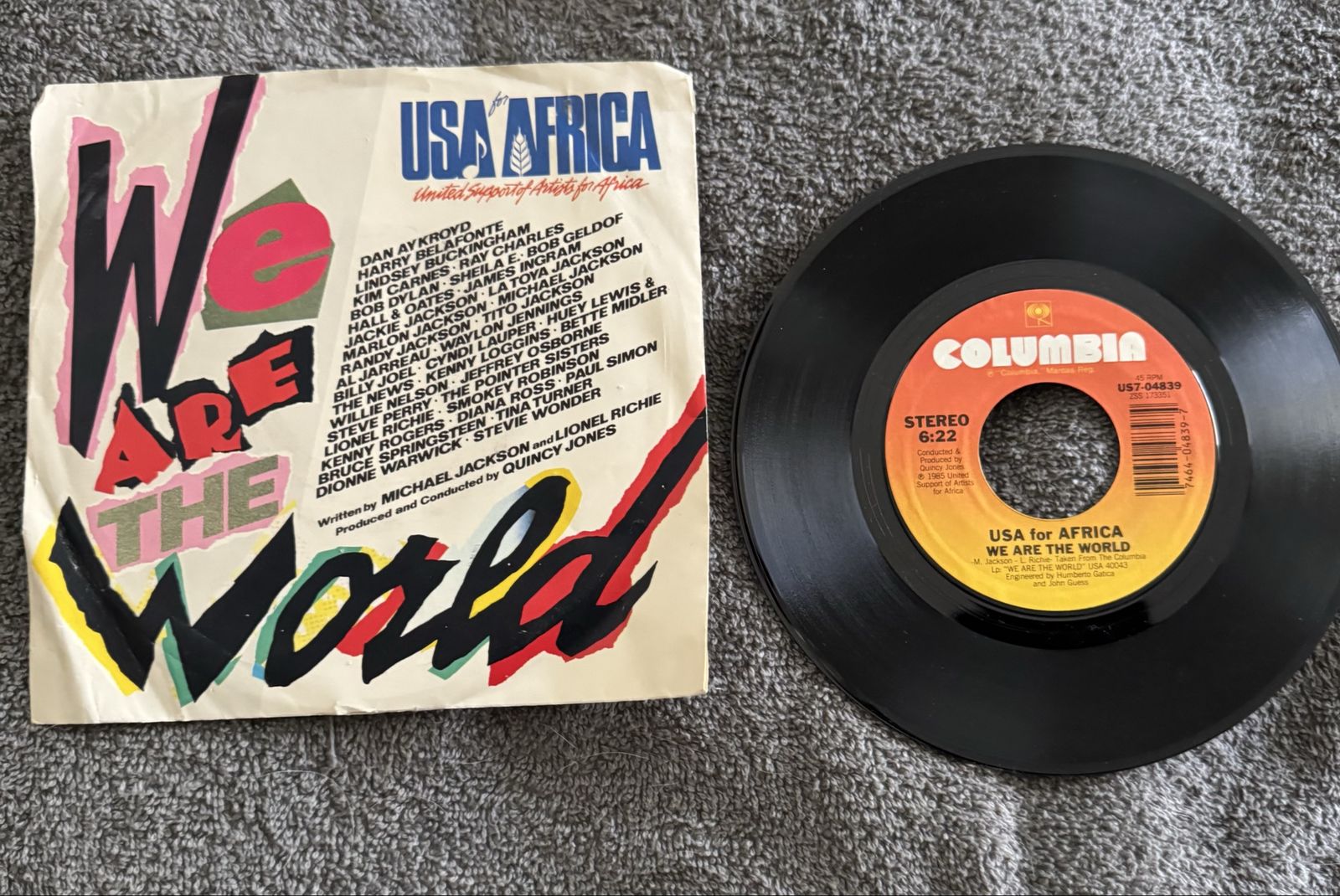 We Are The World 45" Record