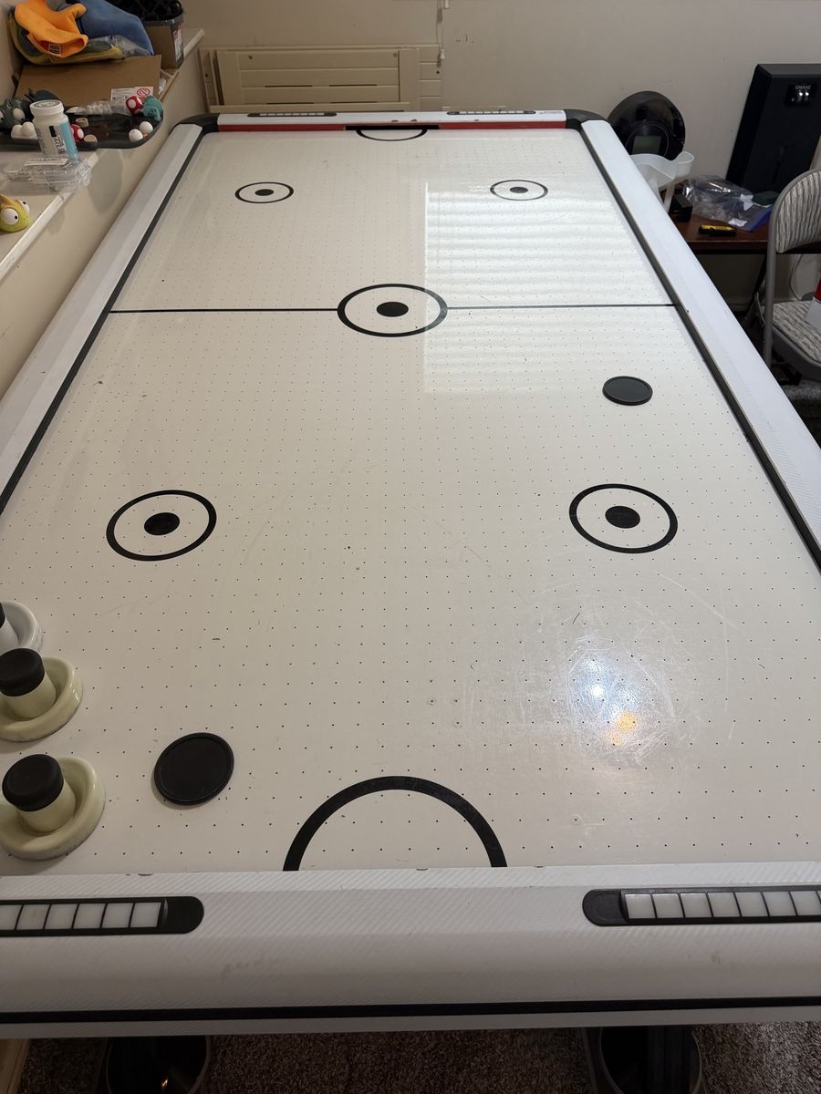Full-Size Air Hockey Table with Wooden Frame, Includes 4 Pushers & 2 Pucks