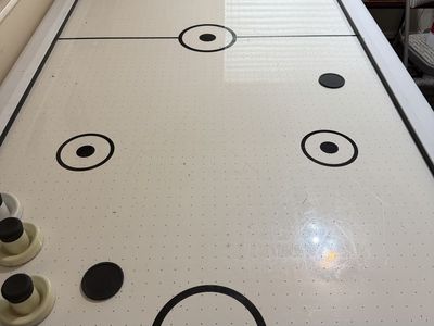 Full-Size Air Hockey Table with Wooden Frame, Includes 4 Pushers & 2 Pucks