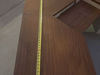 Modern Walnut Corner L-Shaped Executive Desk with Keyboard Tray
