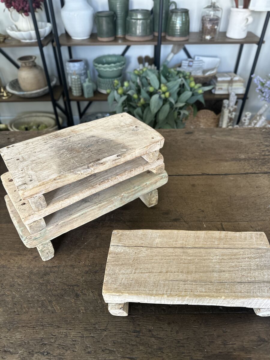 Found Reclaimed Wood Pedestal Tray