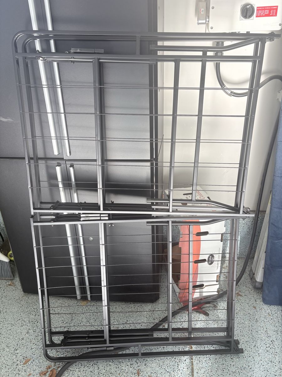 Metal Bed Frame Platform Foundation - Queen Size, Black
