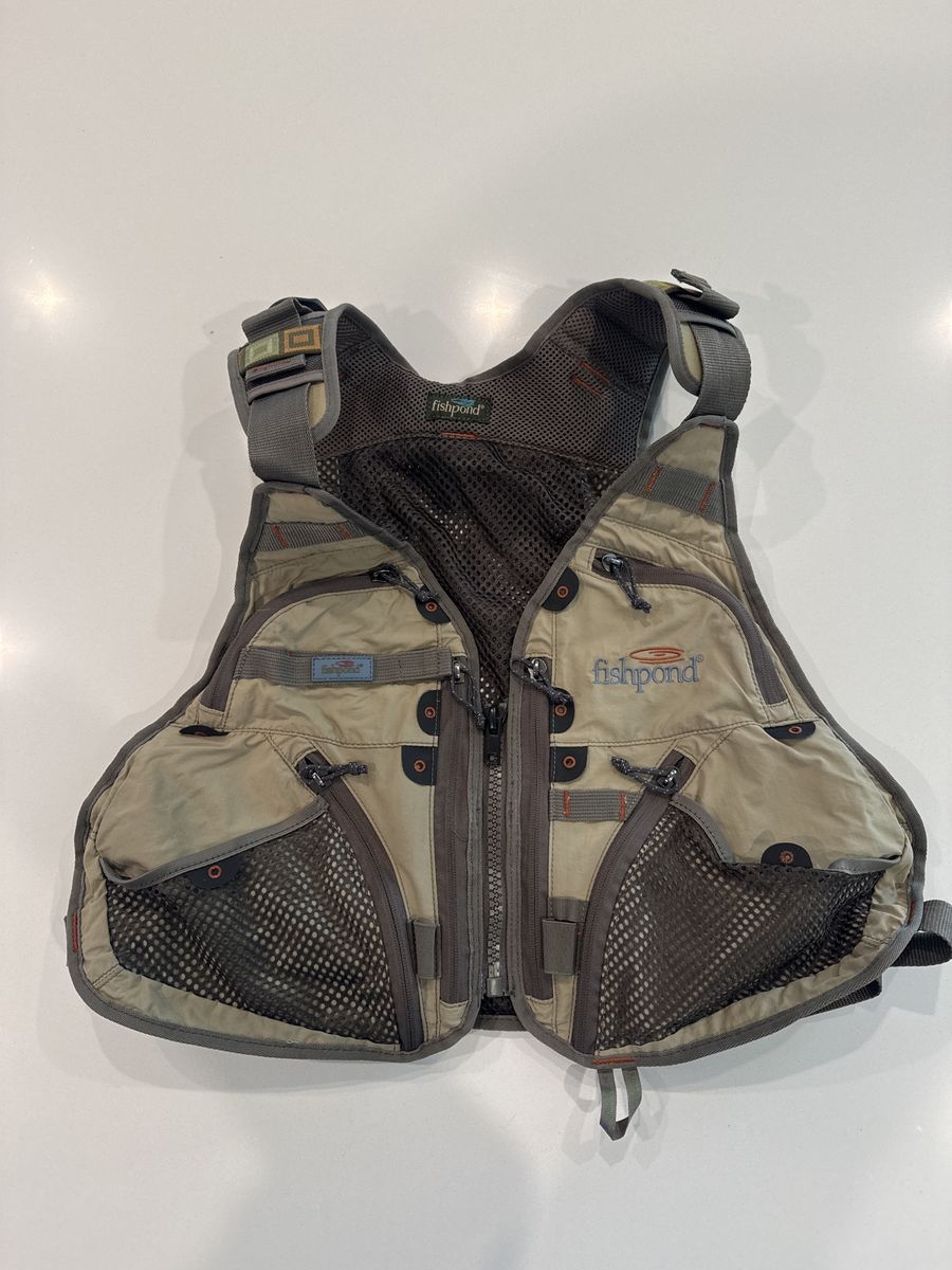 Fishpond  Mesh Fishing Vest - Lightweight, Multi-Pocket, Khaki/Gray