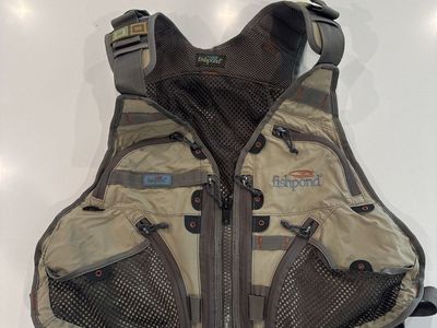 Fishpond Mesh Fishing Vest - Lightweight, Multi-Pocket, Khaki/Gray