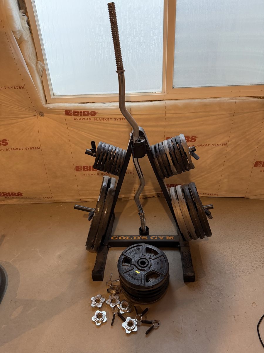 Barbell Curling Bar And Weight Set