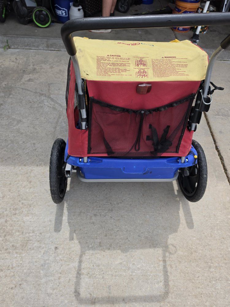 InStep Duo Cruiser Bike Trailer - Blue/Yellow/Red - good Condition, Ready for Adventures