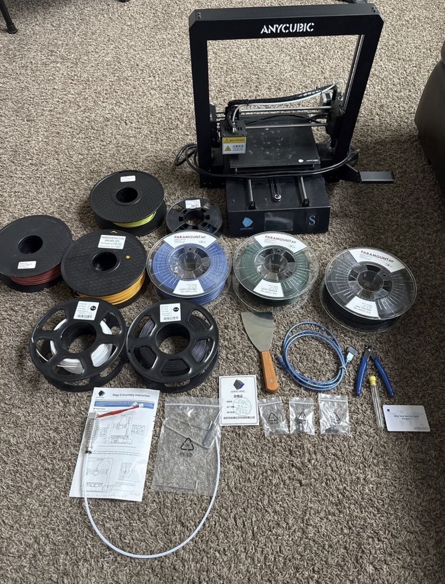 ANYCUBIC Mega S 3D Printer with Extra Filaments & Accessories
