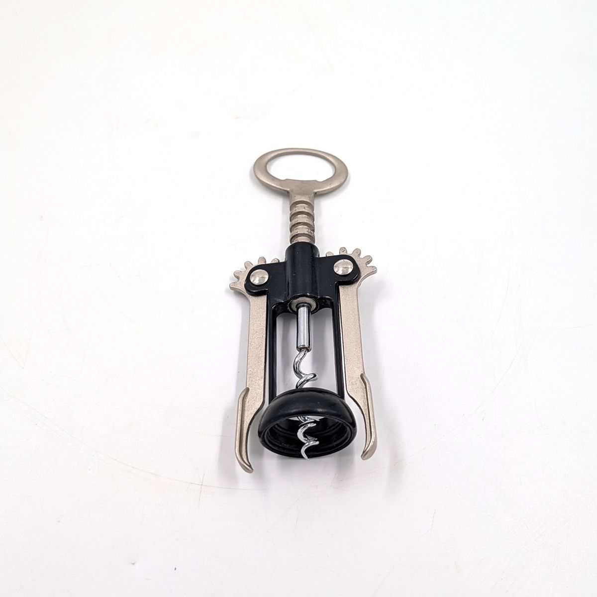 Wine Bottle Opener Metal Black and Silver