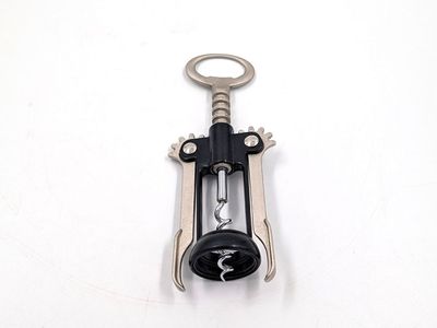 Wine Bottle Opener Metal Black and Silver