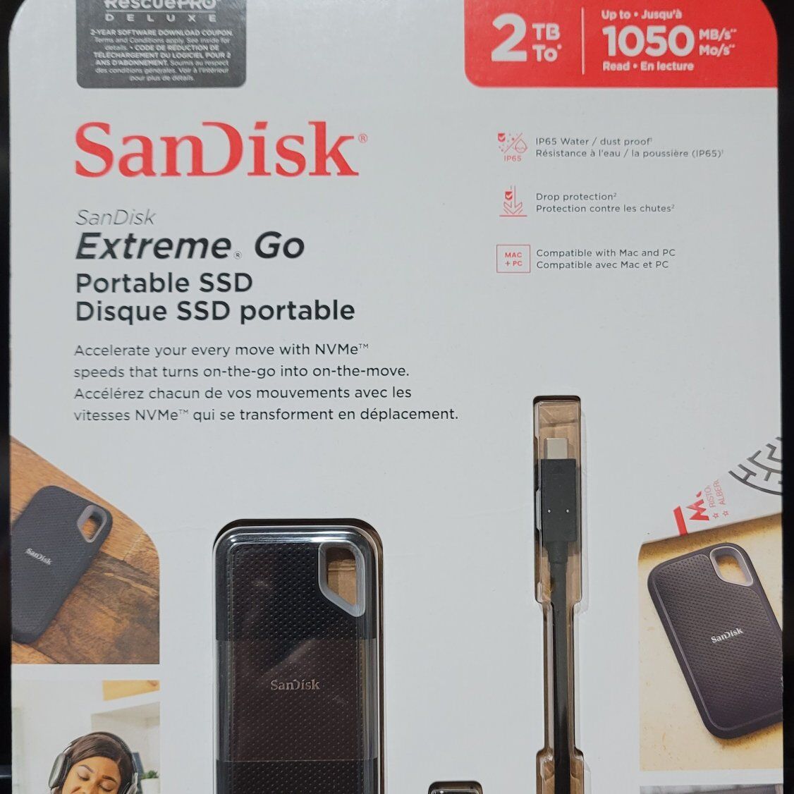 SanDisk Extreme Go Portable SSD 2TB 2 TB NEW