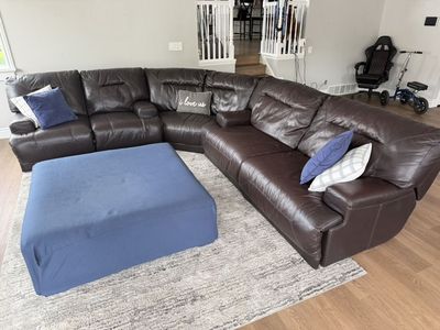 Genuine Leather Reclining Sectional