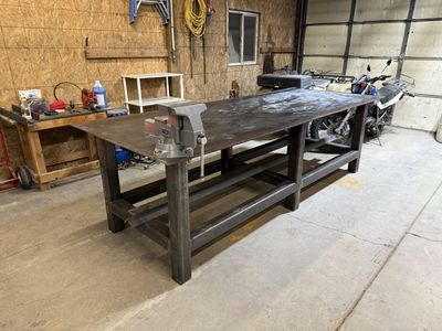 New Heavy Duty 4' X 10' X 1/2 Steel Work Bench