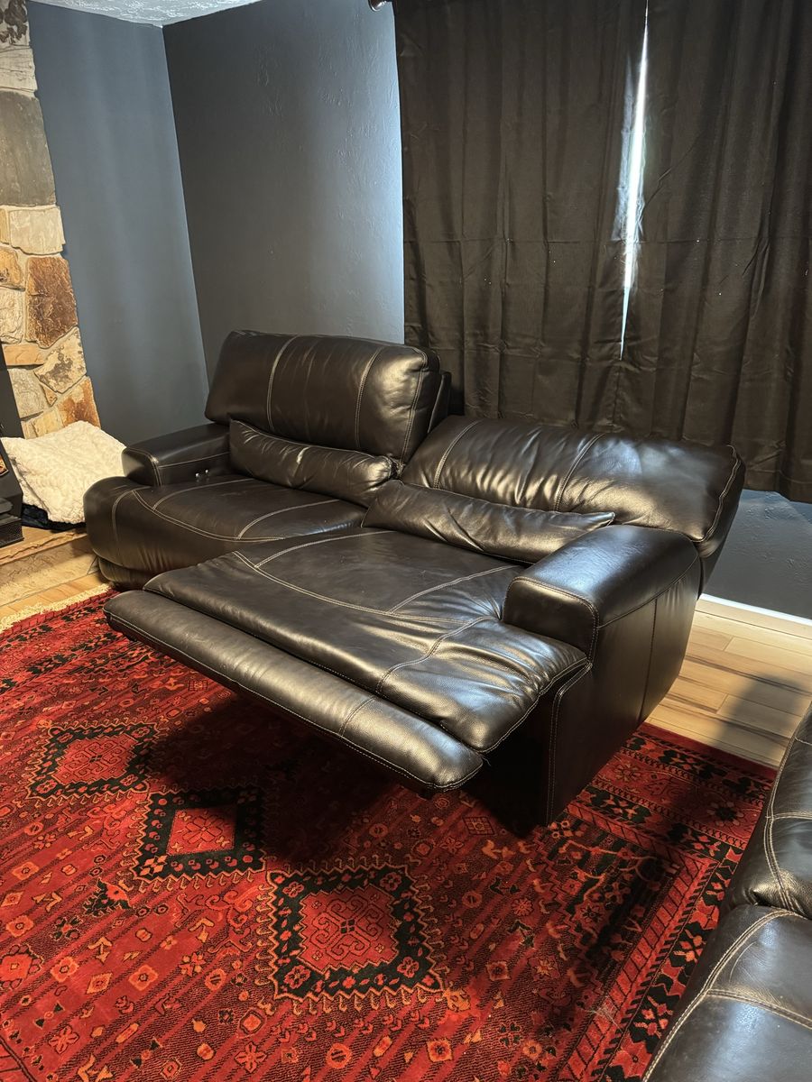 Two Leather Electric Recliner Couches