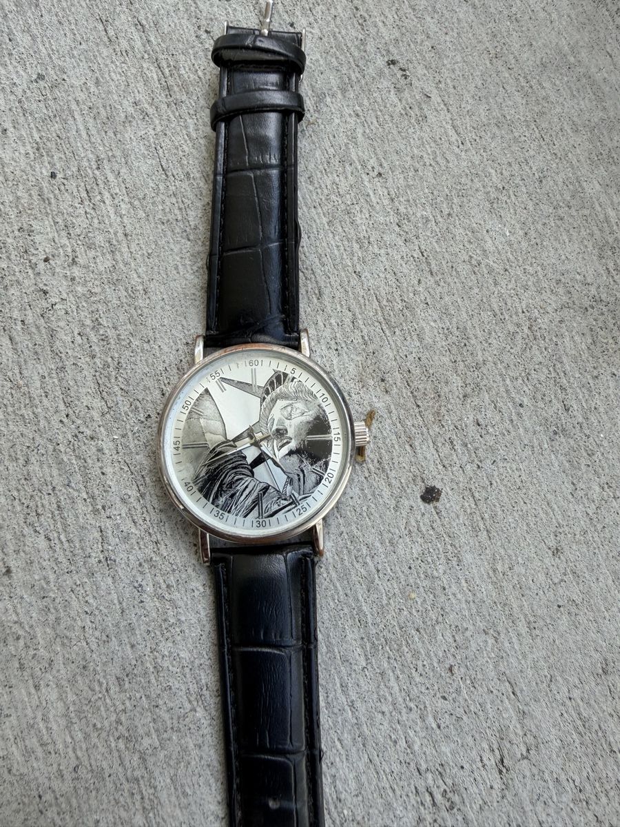 Joker Black Faux Leather Watch with Comic Book Art Dial, Made in China