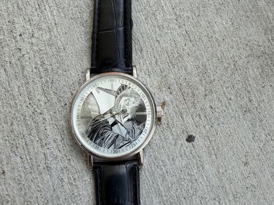 Joker Black Faux Leather Watch with Comic Book Art Dial, Made in China