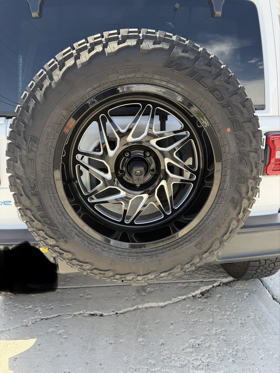 5 Cali Off-Road Black Wheels with Falken WildPeak AT3W Tires for Jeep or other.