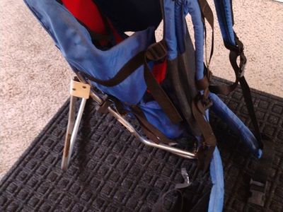 Tough Traveler Vintage Blue and Red Framed Child Hiking Backpack Carrier