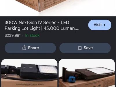 RuggedGrade 300W NextGen IV LED Shoebox Parking Lot Light 5000K