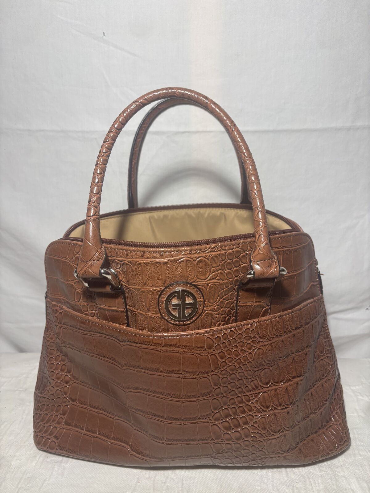 Giani Bernini Brown Croc Embossed Handbag
