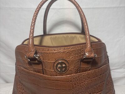 Giani Bernini Brown Croc Embossed Handbag
