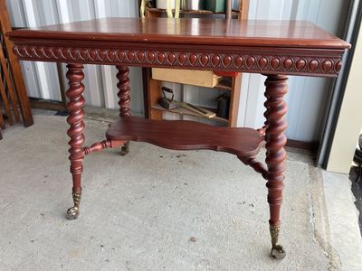 Antique Merklen Brothers Style -Barley Twist- Clawfoot Table