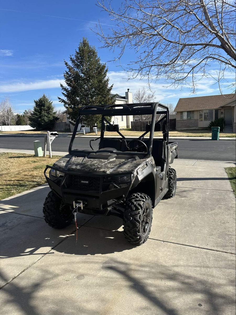 Tracker Off Road Camo UTV Side-by-Side with Front Bumper and Winch