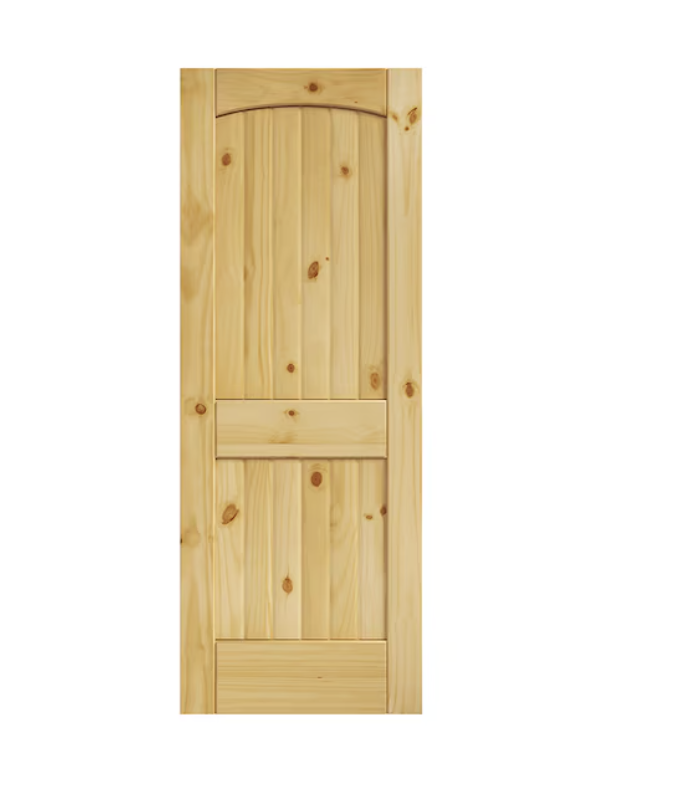 New! 30-in x 80-in Natural 2-panel Smooth Solid core Unfinished Pine Interior Slab Door