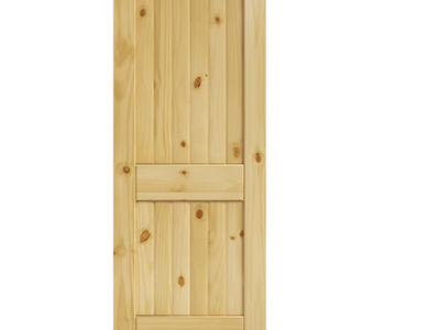 New! 30-in x 80-in Natural 2-panel Smooth Solid core Unfinished Pine Interior Slab Door
