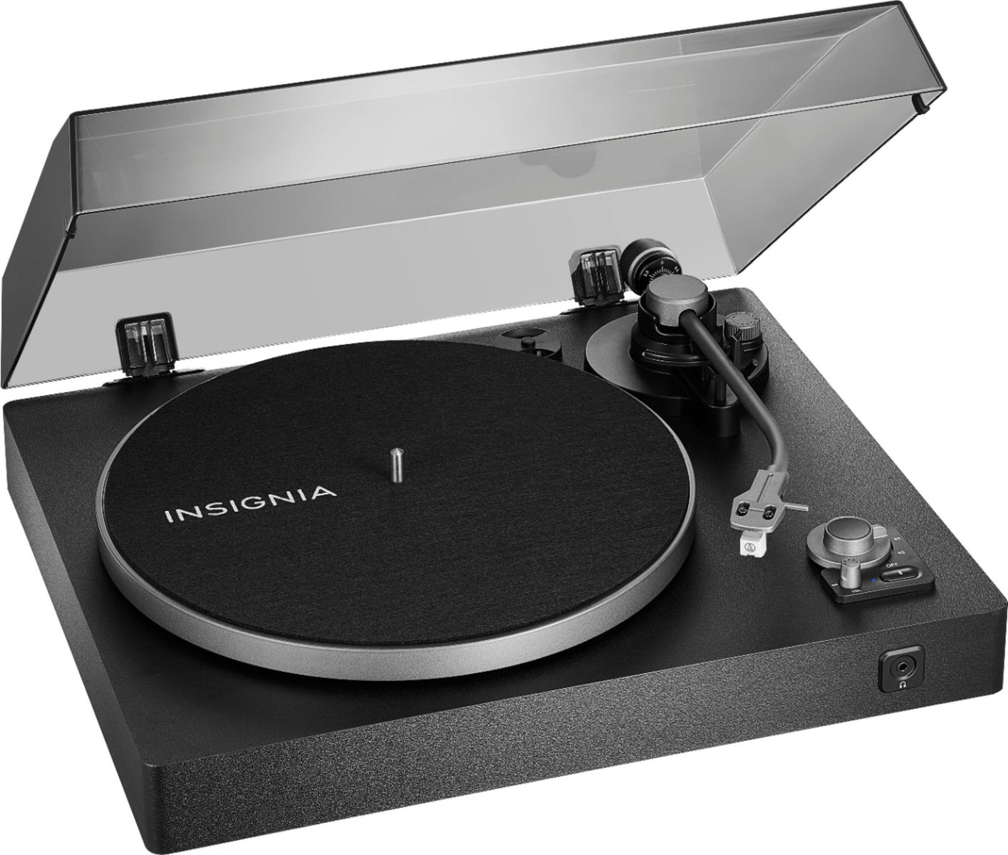 Insignia NSBT ST21 Turntable with Cartridge & Dust Cover. LP/Vinyl Record Player with Bluetooth Capability