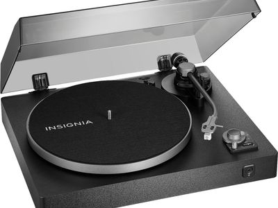 Insignia NSBT ST21 Turntable with Cartridge & Dust Cover. LP/Vinyl Record Player with Bluetooth Capability