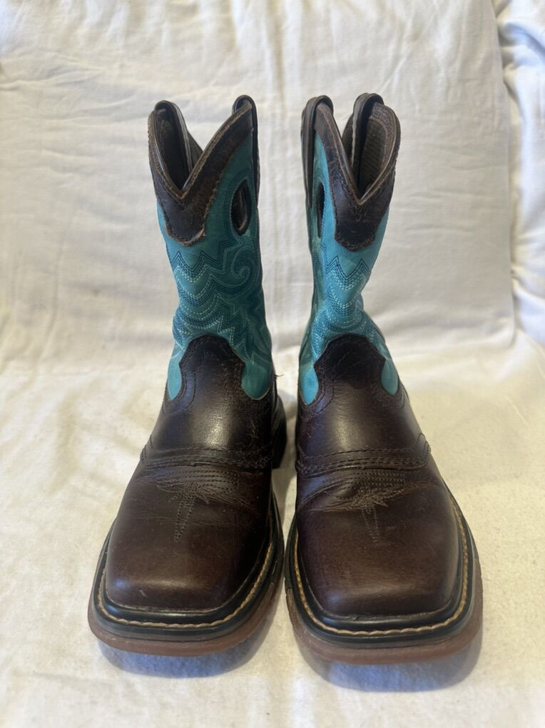 Rocky Youth Size 2 Brown/Teal Western Boots