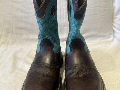 Rocky Youth Size 2 Brown/Teal Western Boots