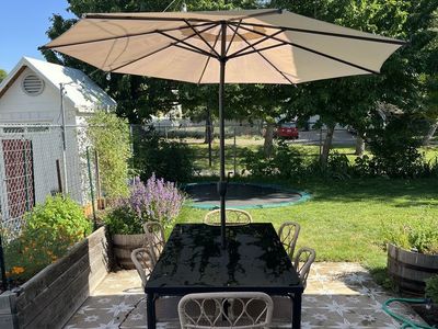 Patio Table And Chairs With Umbrella And Stand