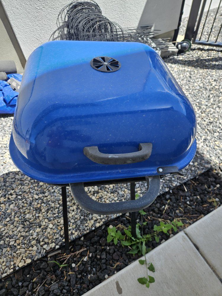 Blue Portable Charcoal Grill