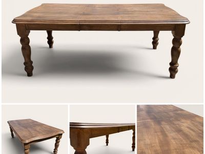 Custom Refinished Modern Farmhouse Style Dining Table - Solid Wood