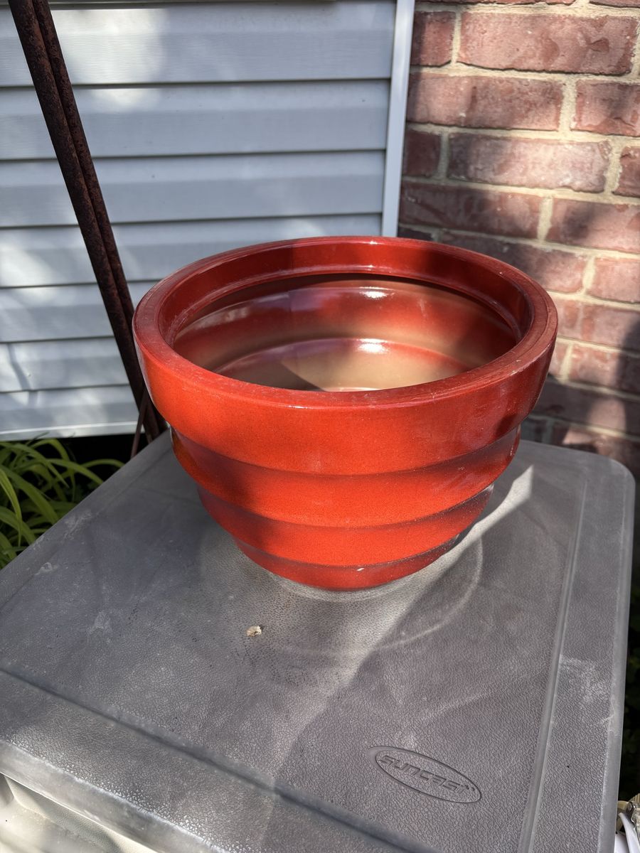 Fiberglass Planter Pot Fun Color. 12” wide 10”