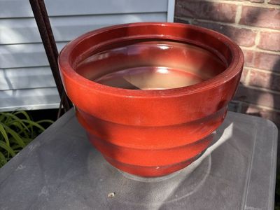 Fiberglass Planter Pot Fun Color. 12” wide 10”