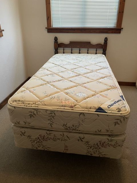 Twin Bed, Mattress and Box Spring ,Plus Bed Frame and Headboard