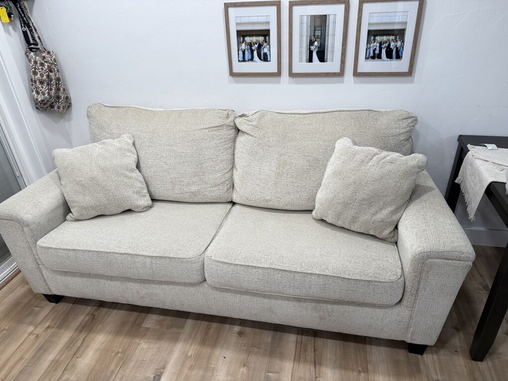 Light Beige Fabric Sofa / Couch
