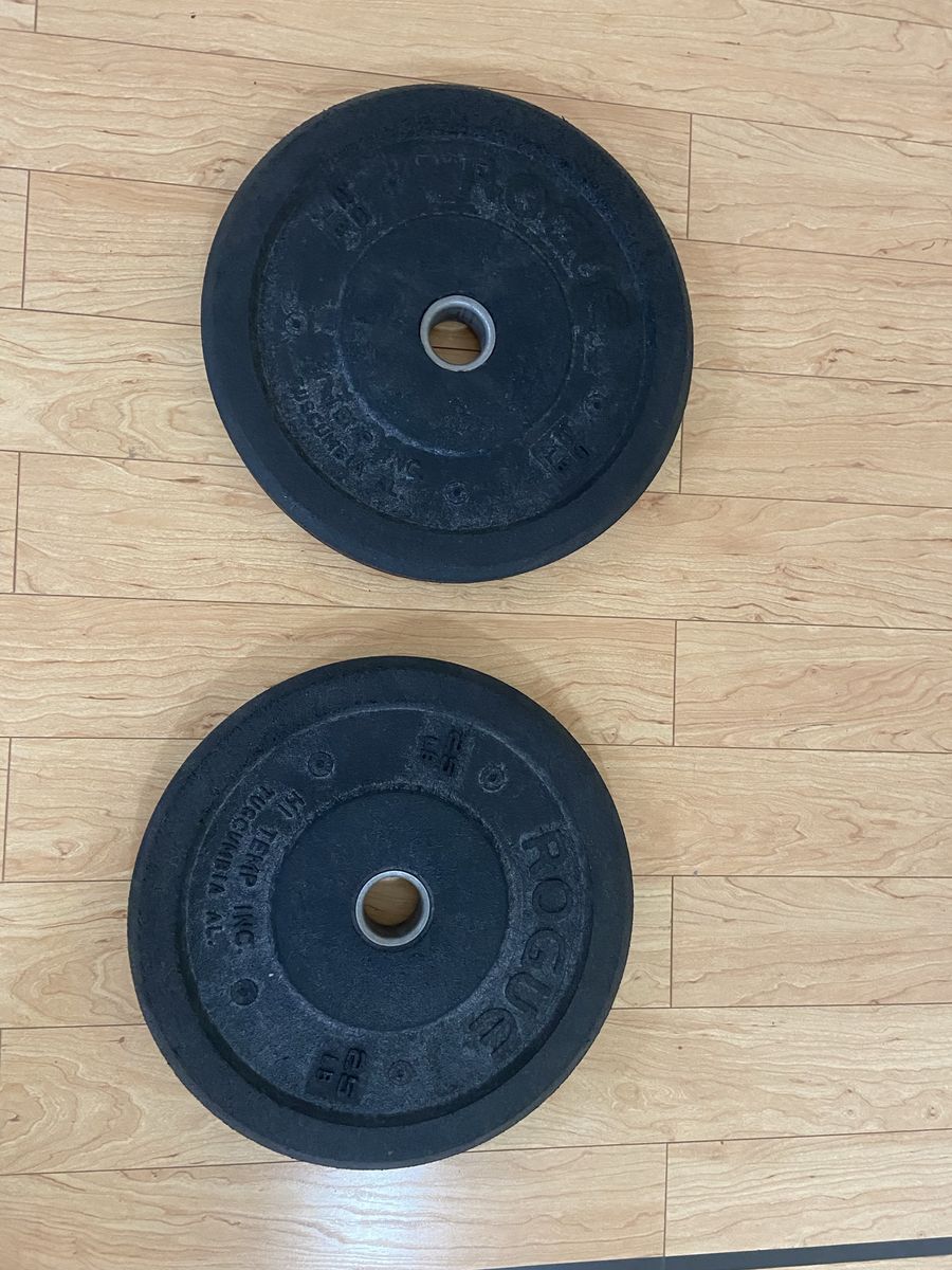 Pair of Rogue Fitness Hi-Temp 25 lb Rubber Bumper Plates
