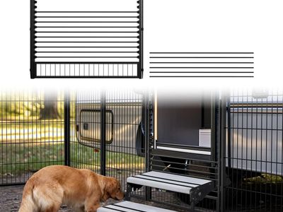 NEW FXW RV Step Grid (Playpen Not Included) - Dog Barrier for RV Stairs, Fits Stairs Up to 32" Wide