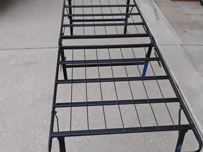 Foldable Metal Platform Bed Frame Twin XL Black