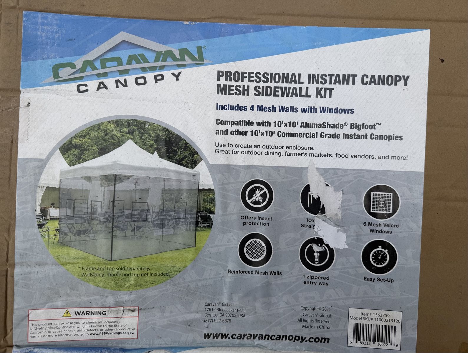 Caravan Canopy Professional Instant Canopy Mesh Sidewall Kit - 10'x10' w/ Windows